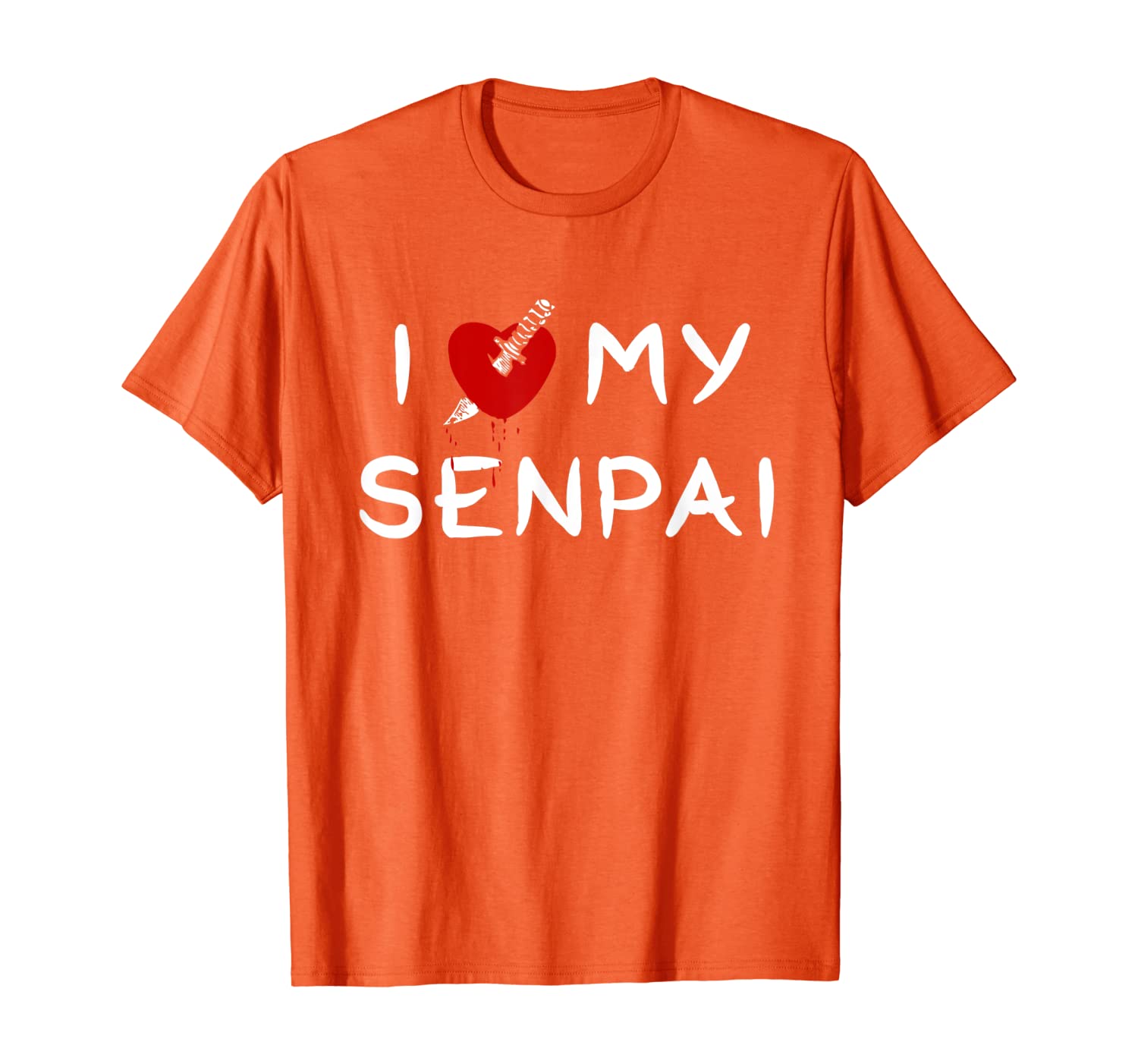 

Yandere I Love My Senpai Anime For Otakus T-Shirt, White;black