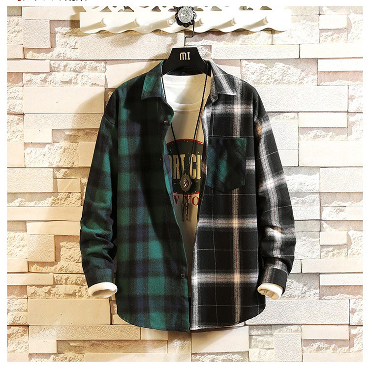 

Wholesale Comfortable Woven Colorful Flannel Shirts For Men Long Sleeve Checked Plain Button Up, Color 1