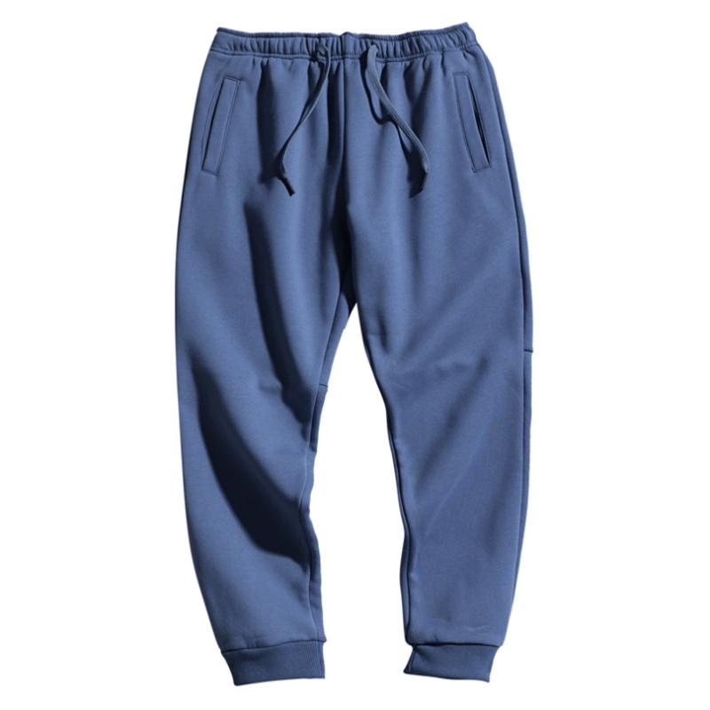 

Men's Pants Fleece Tracksuit Autumn Winter Male Sweatpants Warm Thick Men Sports Knitted Joggers 2021 Streetwear, Sky blue