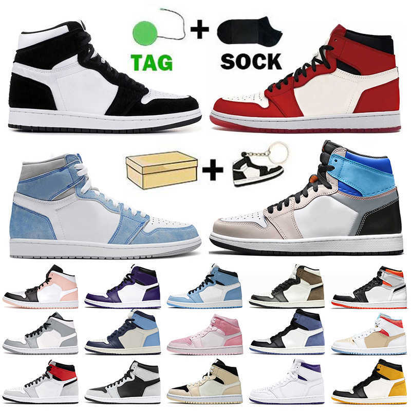 

With Box Jumpman 1 Prototype 1s Mens Basketball Shoes Top Quality Womens High Og Twist Hyper Royal Light Fusion Red Sesame Trainers Unc, Black