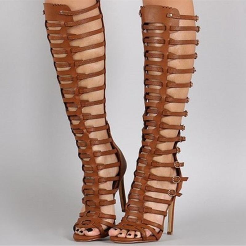 brown gladiator heels