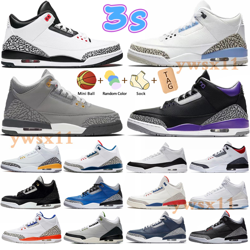 

Racer Blue 3 3S Mens Basketball Shoes UNC A Ma ManiereFragment Knicks Rust Pink Cool Grey Jumpman Denim Red Black Cement Pure White Court Purple Trainer Sneakers, Box