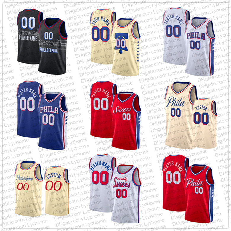 

Joel 21 Embiid Custom Basketball Jerseys Ben 25 Simmons 12 Harris Shake 18 Milton Danny 14 Green Philadelphia nba 76ers City Tyr, Black;red