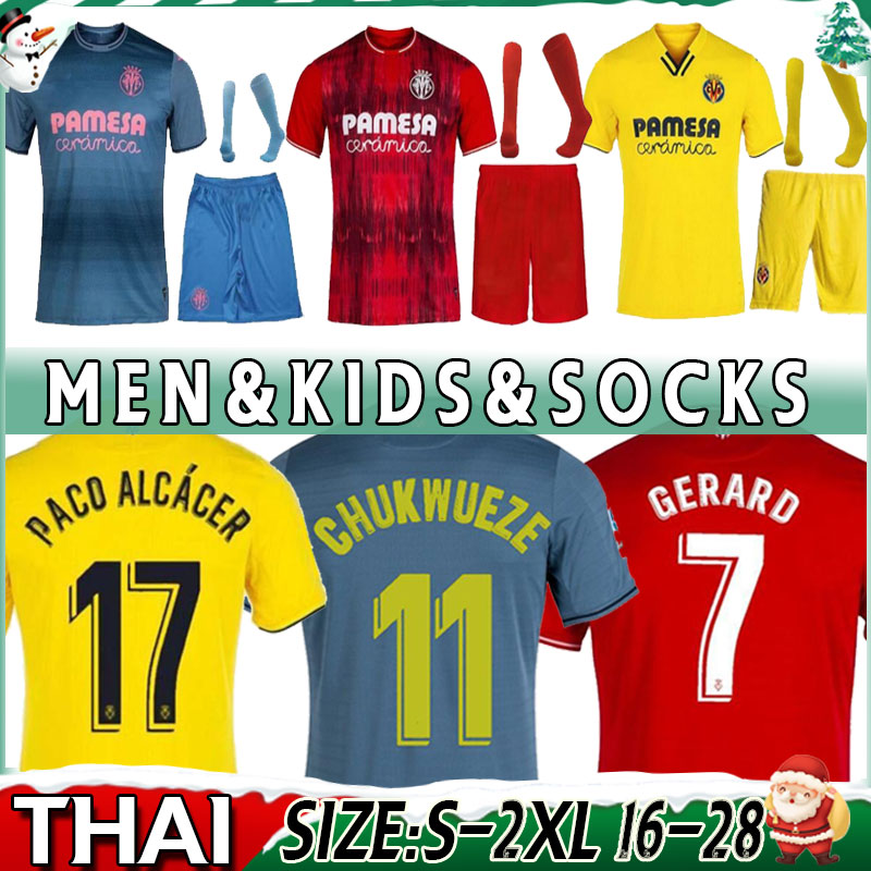 

Villarreal CF PAU GERARD soccer jersey 2021 22 PACO ALCACER CHUKWUEZE CAMISETA DIA A.PEDRAZA YEREMI FOYTH M.TRIGUEROS PAREJO adults kids Football Shirts Kit sock, Away+patch