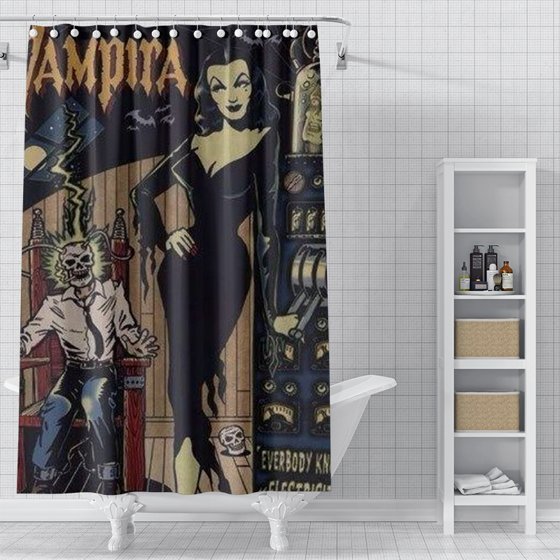 

witch pattern 3d printed shower curtain waterproof, antifouling, durable, fine workmanship