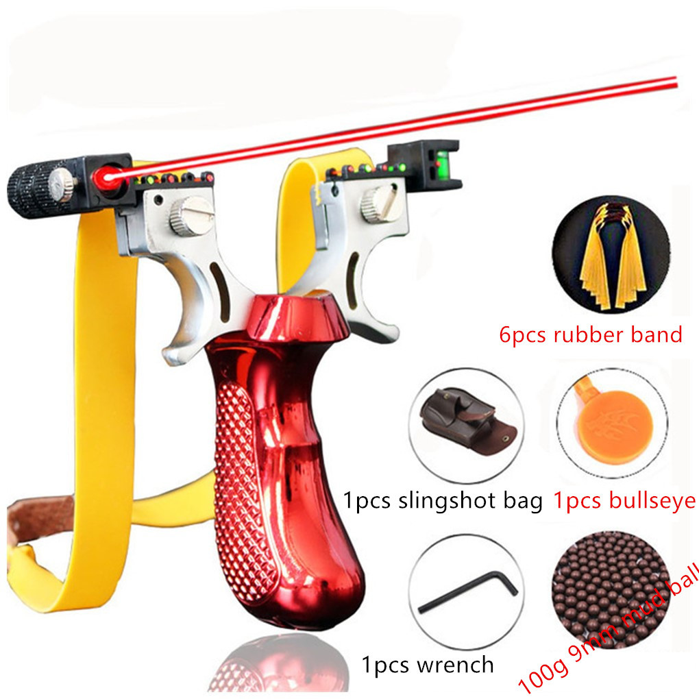 

Rubber Band Slingshot High Precision Flat Fiber Laser Level Special For Outdoor Hunting Catapult Leather Fast Bow