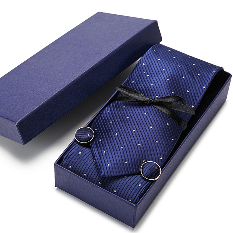 

Ties for Men Handkerchief Cufflink High-grade Gift Box Packing Men Brand Ties Causal Jacquard Woven Business Necktie Tie Set