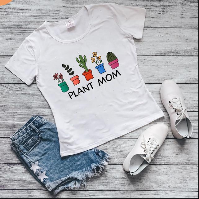 

plant women t shirt mom funny shirts kawaii cactus print female white graphic cute friends lover drop