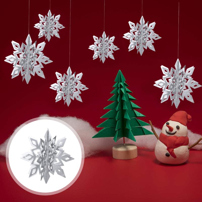 

Christmas Decorations 2 Sets/7pcs Snowflake Design Decoration House Indoor Adornment Home Ornament