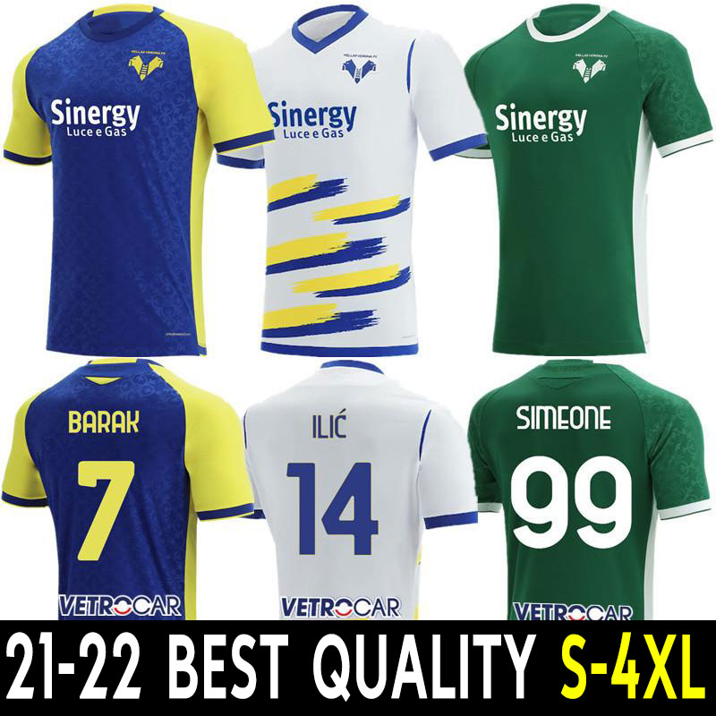 

21/22 Hellas Verona soccer jerseys 2021 2022 BarÃ¡k Faraoni Zaccagni Dimarco Kalinic Lasagna Veloso jersey Men Kids Kits Sock full sets home, Black;yellow
