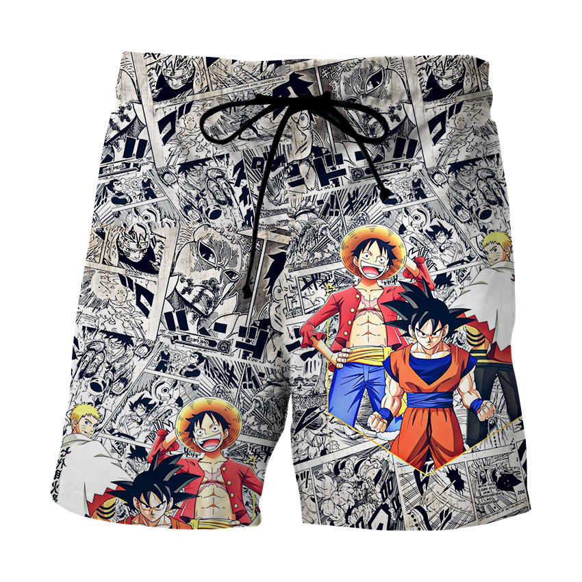 

Dragon Summer Ball Sun Wukong 3d Printed Shorts Summer Loose Beach Pants Cartoon Casual Men's, White;black