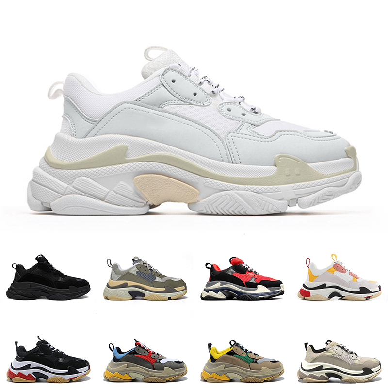

Triple S Sneaker 17FW Platform Casual Shoes men women Black White Blue Red Green Yellow Bred mens trainer Sneakers, Item # 05