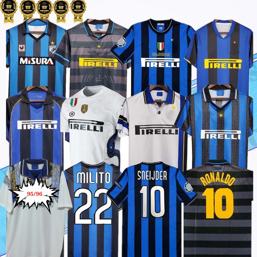 

2009 10 95 96 Retro soccer jerseys finals MILITO BATISTUTA SNEIJDER ZANETTI 11 02 08 Pizarro 1997 1998 99 classic football shirts Baggio, 88/90 home