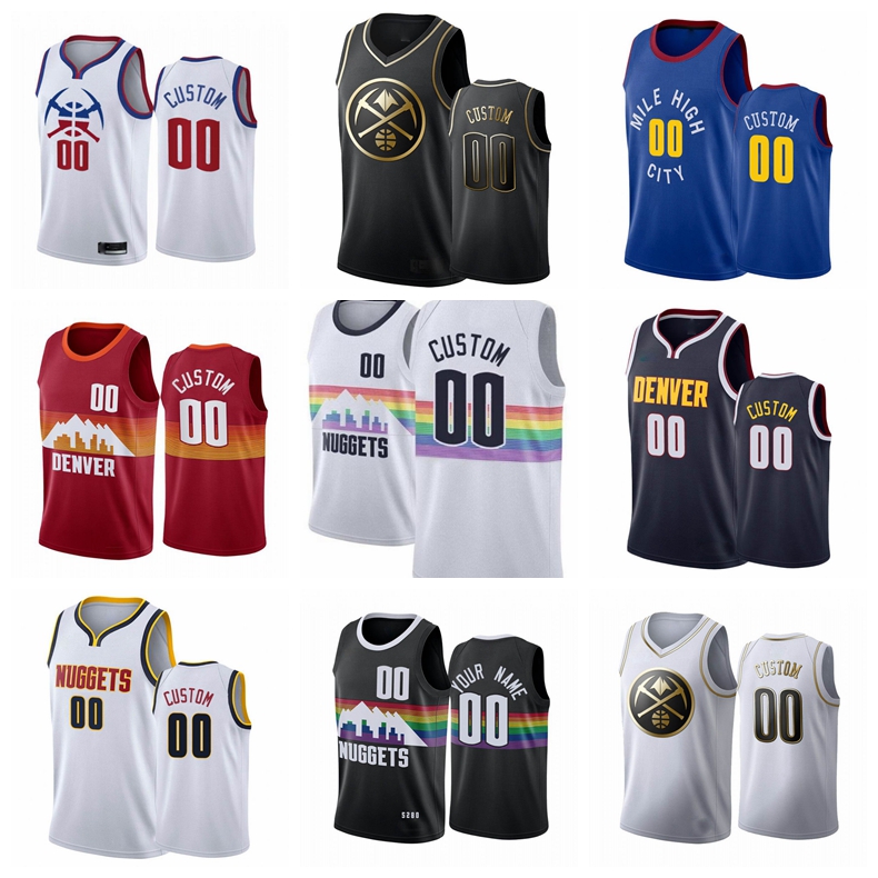 

basketball jersey Denver Nuggets Nikola Jokic Jamal Murray Michael Porter Jr. Will Barton Aaron Gordon customizes a Jerseys, Black;red
