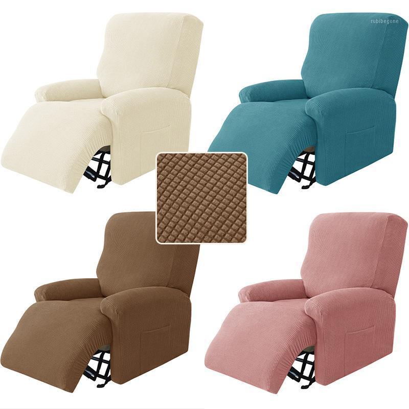 

Chair Covers 1 Piece European Style Recliner Stretch Sofa Cover, Charcoal Thick Fleece, Protection Pad, Non-slip Furniture Cover