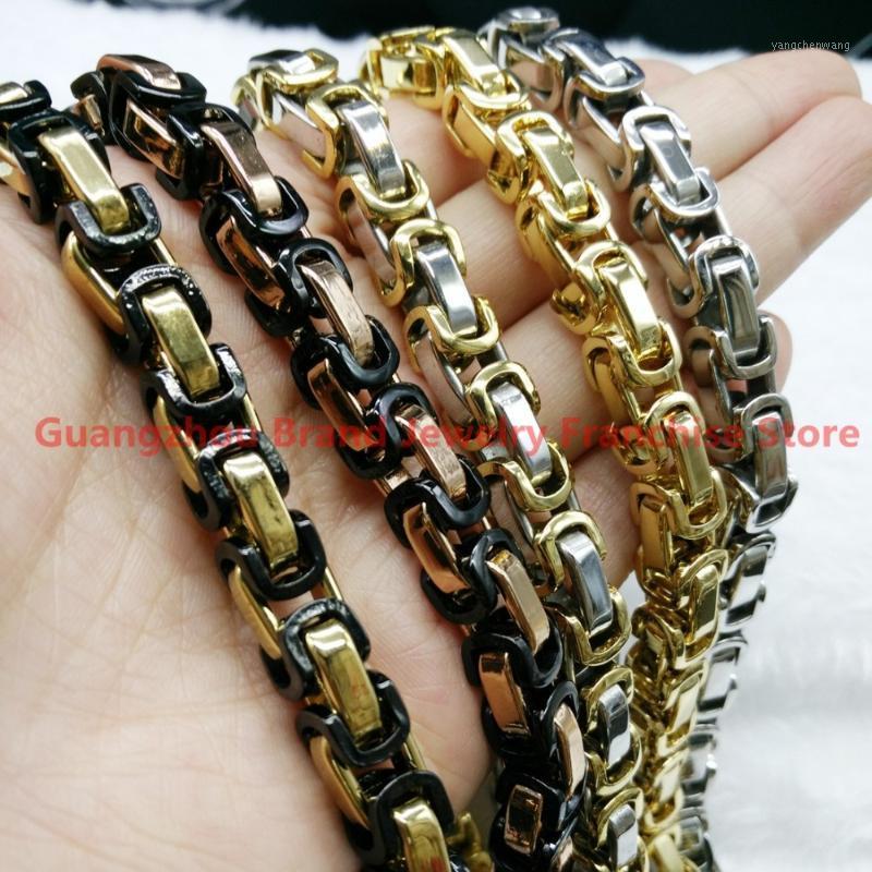 

Selling 7-40" Fashion Jewelry 316L Stainless Steel Multi-Color Byzantine Chain Neklace&Bracelet For Men Boy 8mm Chains