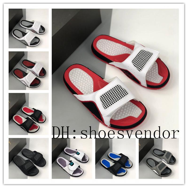 

Hydro 4 Retro summer beach sandals jumpman 4s IV swimming slippers black white platform A quality 23 mens women bathroom slipper sandal casu
