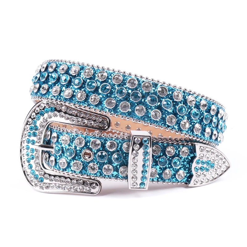 

Newest Rhinestones Belt Western Cowgirl Cowboy Designer Diamond Belts For Women Man Crystal Studded Belt Strass Ceinture Femme, Gray