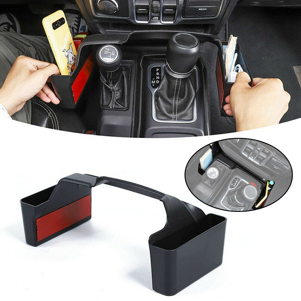 

Black Gear Shift Storage Box Tray Holder Side Organizer For Jeep Wrangler JL 18+