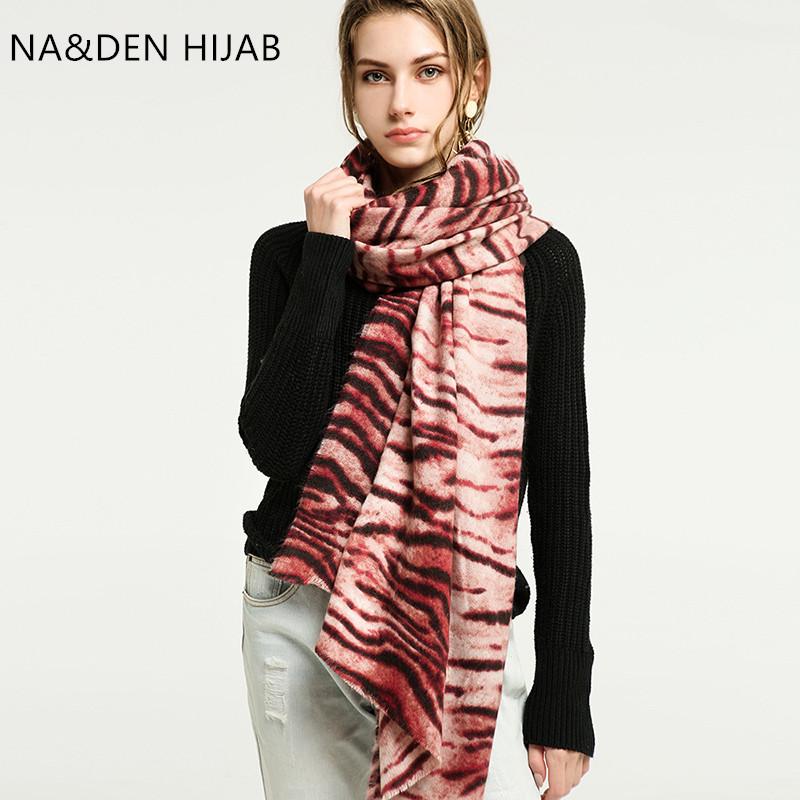 

Scarves 1PCS Muslim Hijab Winter Scarf Long Muffler Hi-Q Ladies Wraps Leopard Pattern Acrylic Islamic Solid Shalws, Blue;gray