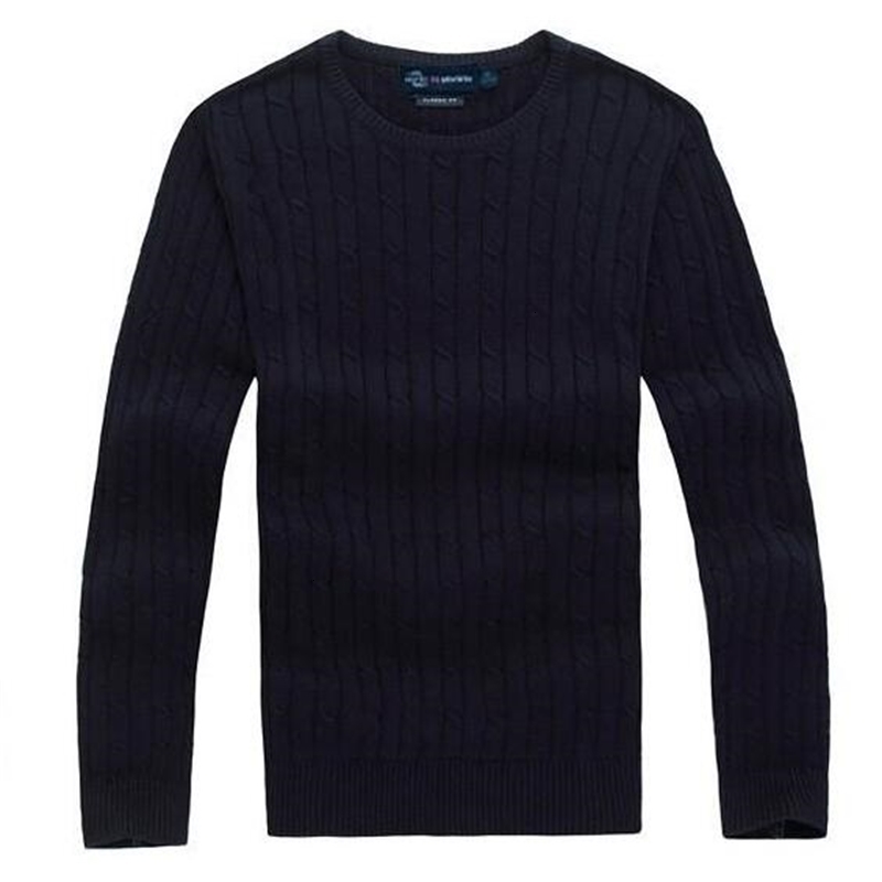

Men's Free polo Shipping New High Quality Twisted Needle Knitted Cotton Round neck Pullover Sweater E812, White;black