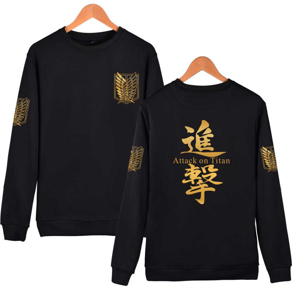 

Titans Attack Hoodie Sweatshirt Anime Attack On Titan Cosplay Costume Clothing Levi Shirt For Men/Women Moletom Masculino Casual X0601, Black