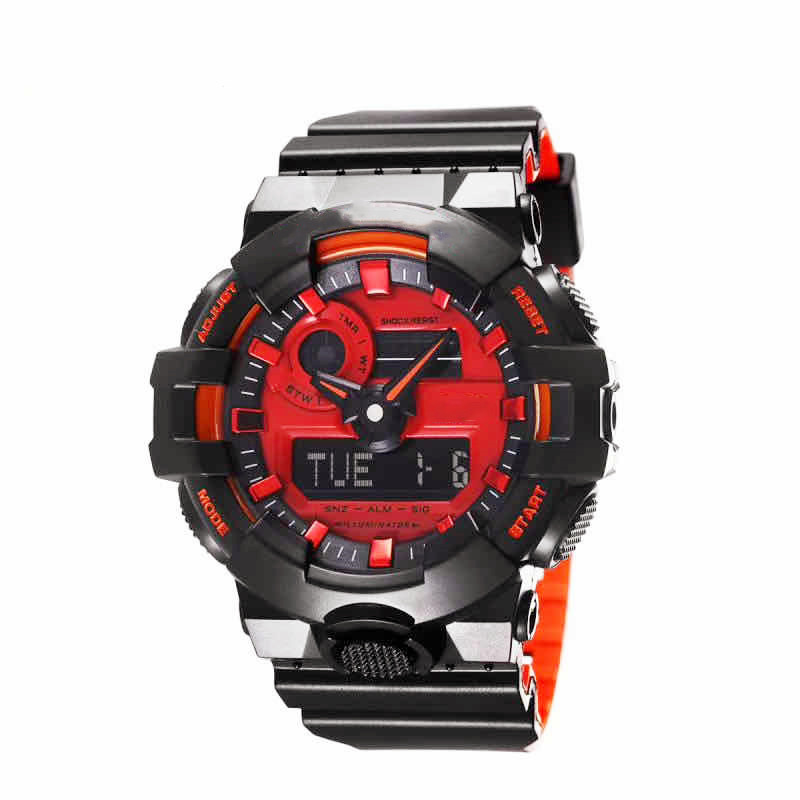 Iced Out Watch Sports Quartz Digital Men's Watch Waterproof World Time Full Function LED Display Automatic Hand Raise Light GA700