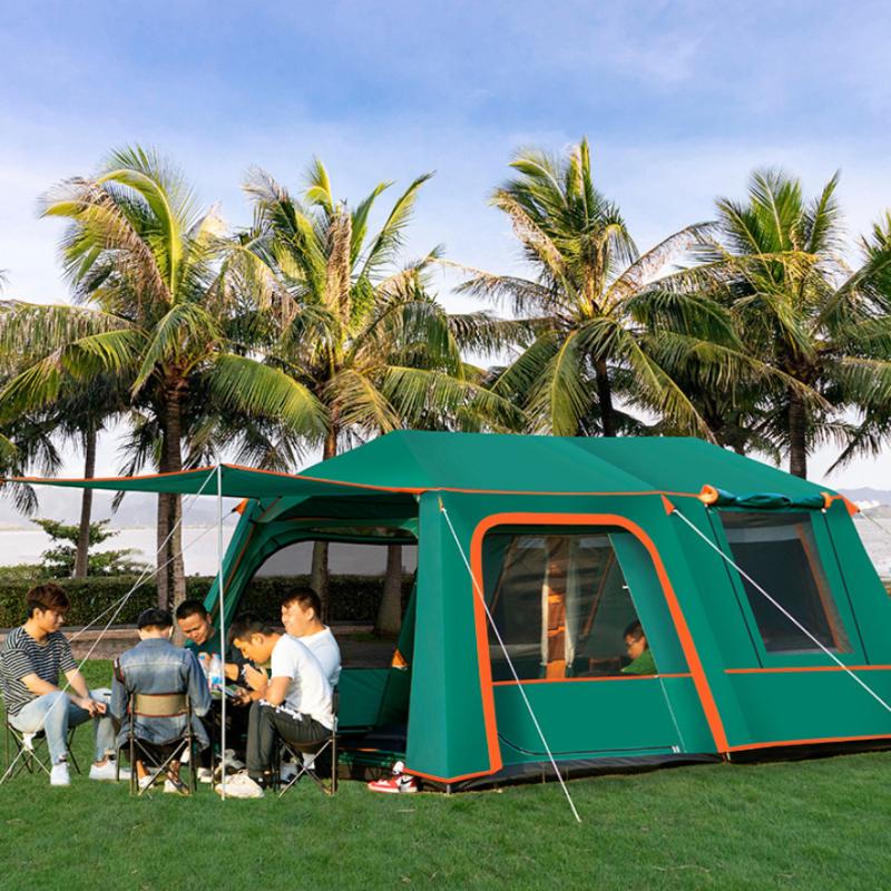 Automatic 2 Rooms 1 Hall 5-10 Person Use Double Layer Waterproof Four Season Windproof Camping Tent Large Gazebo Tents And Shelters-image-688043550
