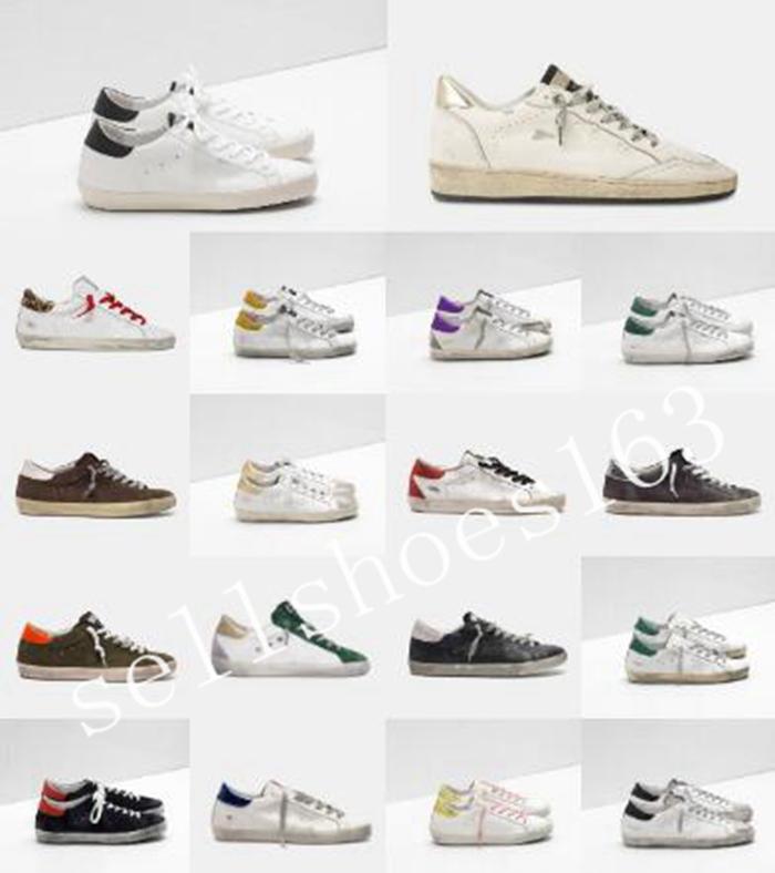 

2021 High Quality Fashion White Pink Colour Golden Sneakers Super Star Sequin Classic Do -Old Dirty Shoe Goose Designer Man Women Casual Sb, #1