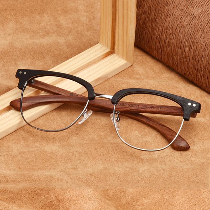 

Fashion Sunglasses Frames Big Size 25g Light Vintage Real Wood Glasses Frame Men Square Prescription Myopia Optical Eyeglasses Custom