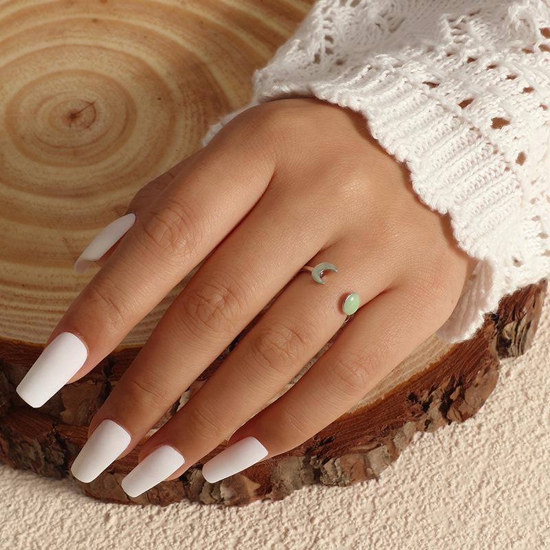 

Wedding Rings 2021 Korean Adjustable Star Moon Luminous Ring Glowing In Dark Silver Color For Women Female Anel Jewelry Gift