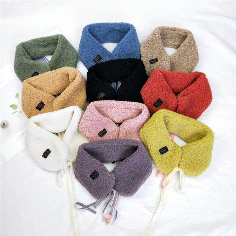 

Scarves 2021 Winter Sold Color Black Yellow Green Pink Thick Faux Fur Scarf Women Neck Collar Scarfs For Ladies Neckerchief1