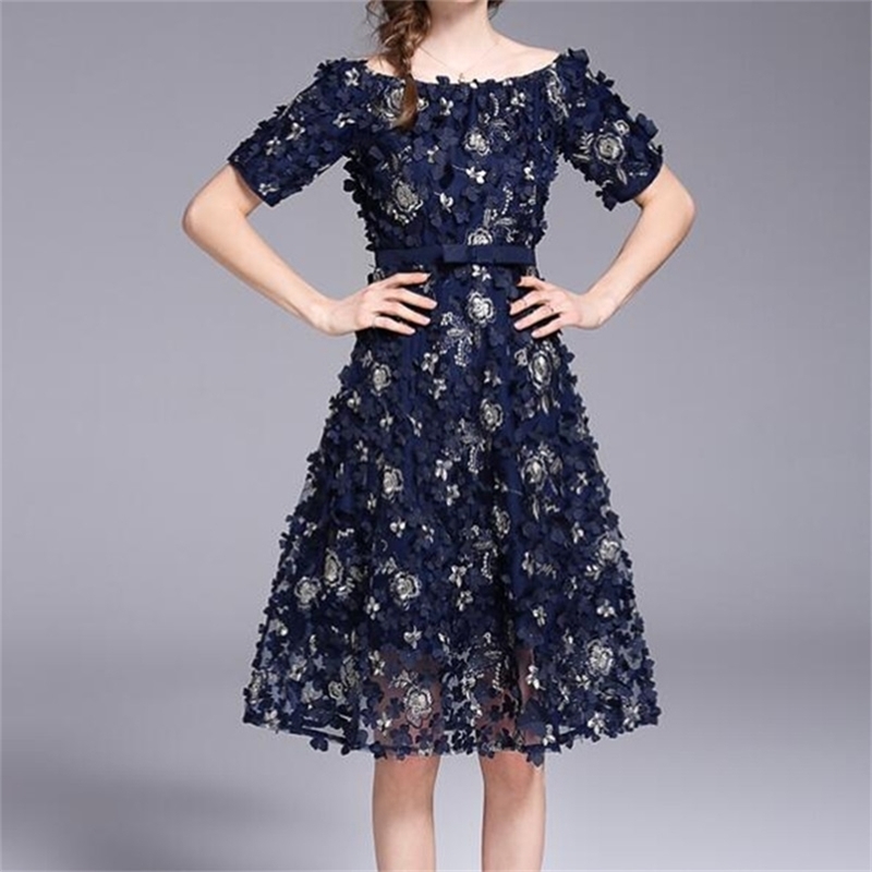 

Women French Retro Print Dress Fashion Short Sleeve O Neck A-line es Summer Chic Streetwear Midi 210603, Picture color