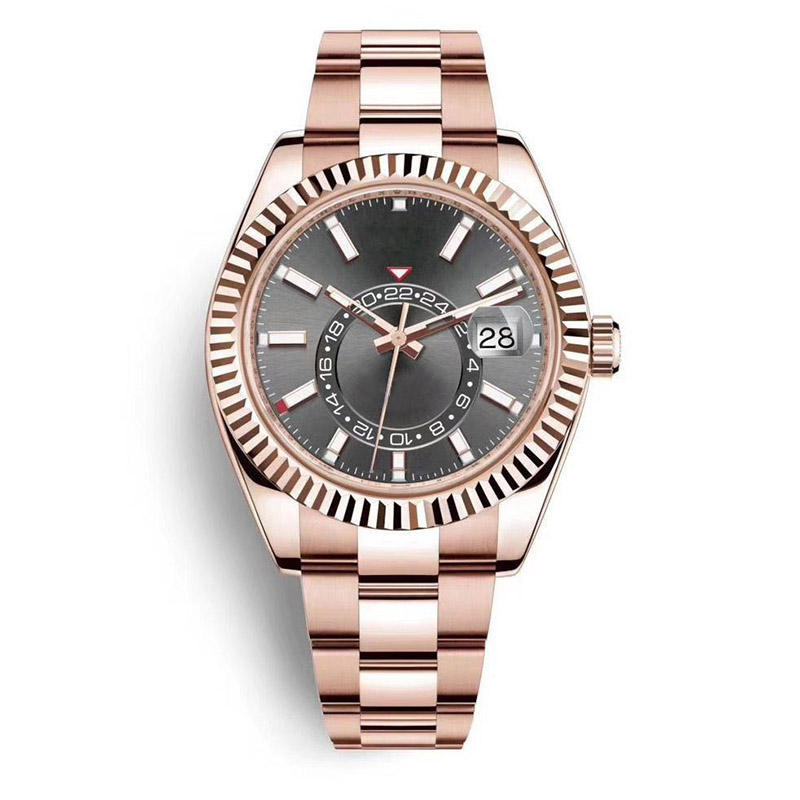 

Men Watches Waterproof Dual Time Zone Sky Dweller Luxury 904L Stainless Steel Sports Watches Automatic Mechanical Sweep Movement Male Wristwatches, Pocket bag