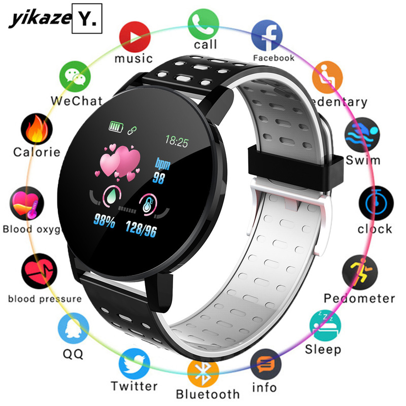 

2021 Bluetooth Smartwatch Men Blood Pressure Women Sport Heart Rate FitenessTracker Bracelet For Android IOS Smart Watch Roundg, 119 black