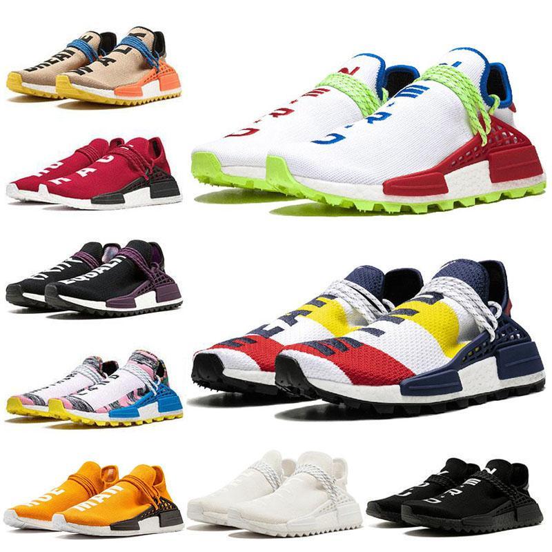 

Top Fashion Human Race Hu Trail Running Shoes PW Pharrell Williams Triple Black White Blue Solar Pack Sun Glow Mens Trainers New Topshop999, 36-45 item (1)