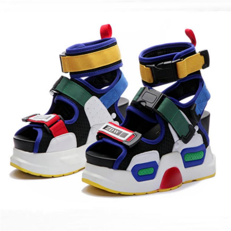 

Summer Sandals Shoes Women Leather Platform Wedges High Heel Gladiator Rhinestone Sneakers Trainers, Black