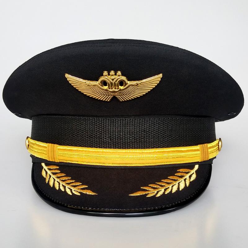 

Big Hat Captain Uniform Pilot Civil Aviation Cap Fascinator Hats Fascinators For Women Elegant Wide Brim 2021, Blue;gray