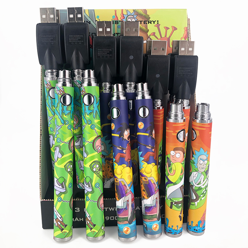 

Vape Pen Preheat Battery voltage Adjustable Bottom 650MAH 900mah 1100mah 18 PCS 3.3-4.2V VV Usb Charger Kit 510 thread Vapor For Thick Oil