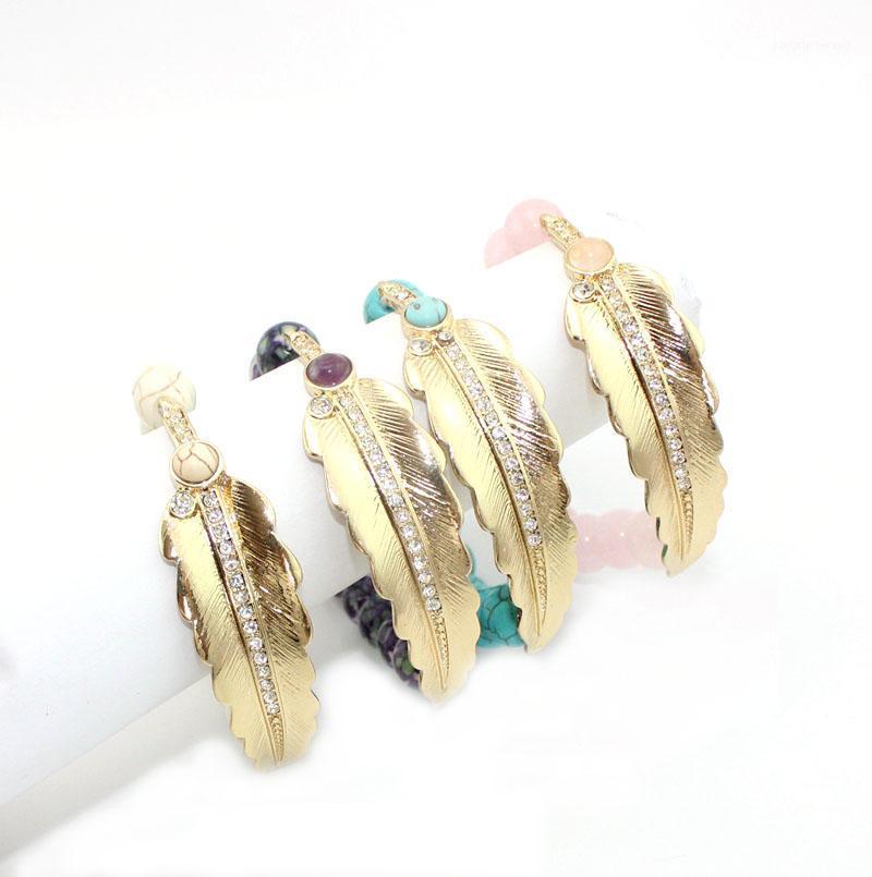 

Fashion Gold Plating Metal Alloy Feather Charm Cuff Bangles For Women Bangle