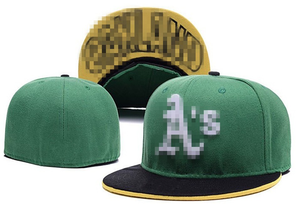 

Men's Fan's Oakland Green  Adjustable Hat Fashion Brand Hip Hop Flat Brim All Team Baseball Letter A's Snapback Caps