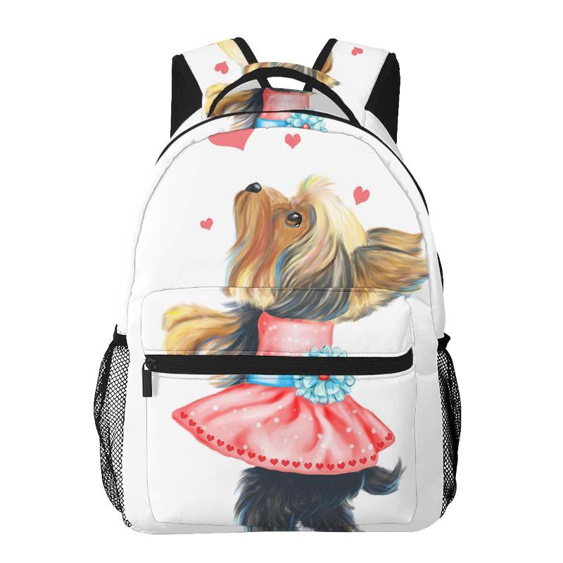 

Backpack Yorkshire Terrier Dog,Love Without Ends For Girls Boys Travel RucksackBackpacks Teenage School Bag, Black