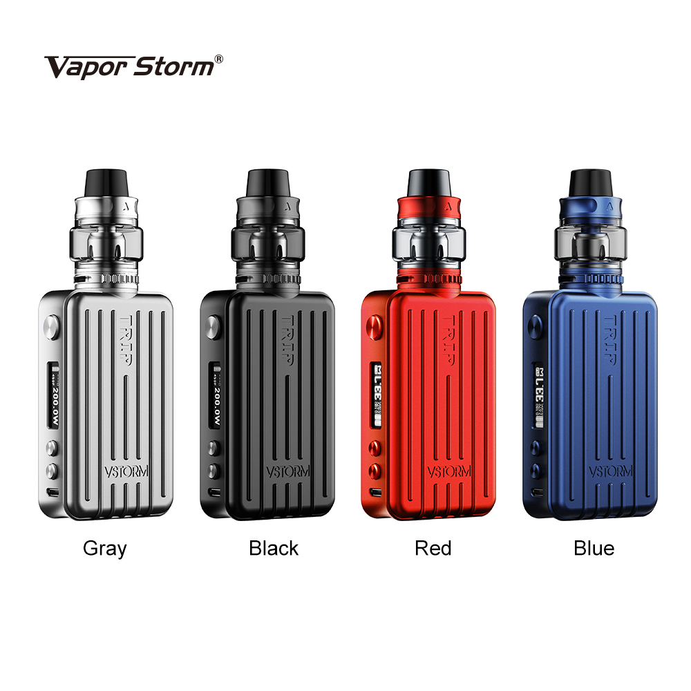 

Authentic Vapor Storm Trip Kit E-cigarettes Without Battery Inside With 6ml Tank 200w Device Golden Ratio CNC Fit 510 Thread 4 Colors