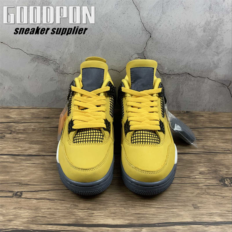 

2021 Release 4 4s Lightnings Basketball Shoes Jumpman IV Yellow Grey Outdoor Sports Sneakers Ship With Box Size US7-13