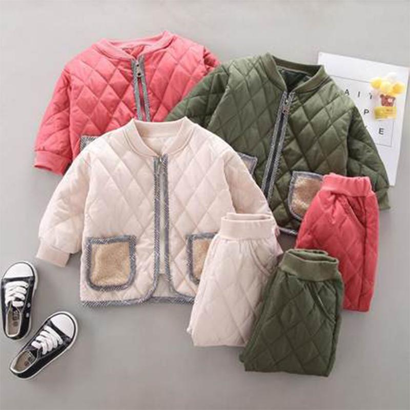 

Clothing Sets EuerDoDo Winter 2pcs Girls Baby Cotton Warm Suits Boys Tracksuit Casual Outfit Costume, White