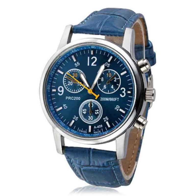 

Wristwatches Sport Men Luxury Crocodile PU Leather Analog Watches Business Yellow Pin Military Clock Relogio Masculino, Brown