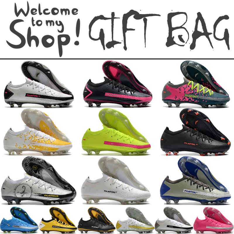 

Phantom GT Elite FG Soccer Football Boots Mens Top Quality Scorpion White Black Red Pink Grey Blue Trainers Low Football Soccer Shoes Cleats