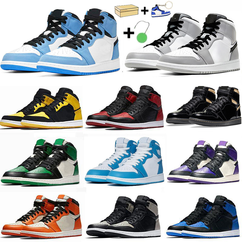 

men basketball shoes jumpman 1s University Obsidian Hyper Royal Black Gold Silver Toe mens women outdoor sports sneakers trainers 40-46