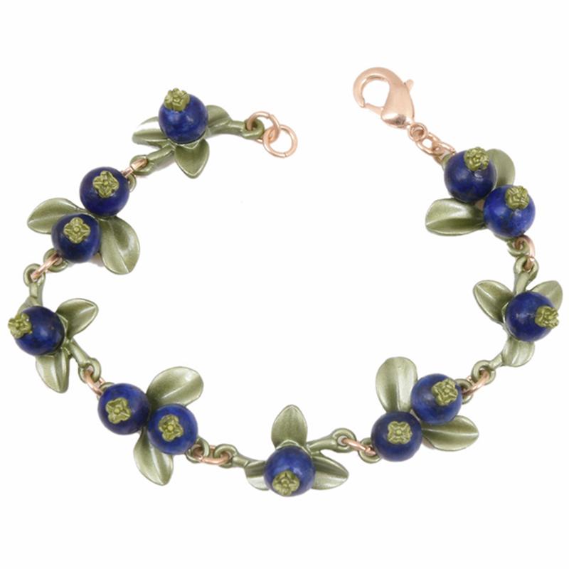 

Link, Chain HUANZHI 2021 Sweet Metal Plant Leaves Freshwater Pearl Fruit Blueberry Bracelet For Women Girls Party Birthday Jewelry Gift, Black