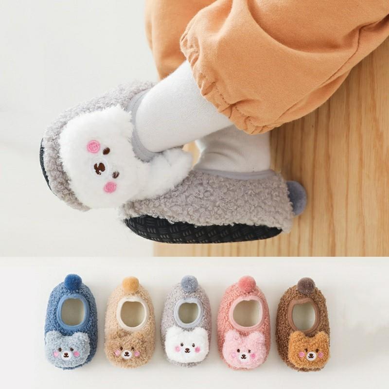 

First Walkers Autumn Winter Thickened Baby Toddler Shoes Girl Boy Floor Cartoon Doll Children Soft Rubber-Soled, Blue